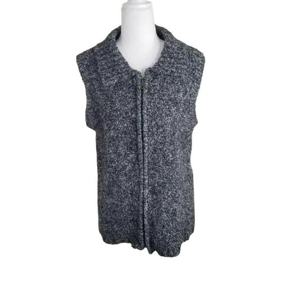 Allison Lane Women's Zip-Up Sweater Vest - Color Gray - Size PL - Picture 2 of 7